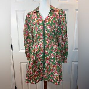 JODIFL Green and Pink Floral Dress